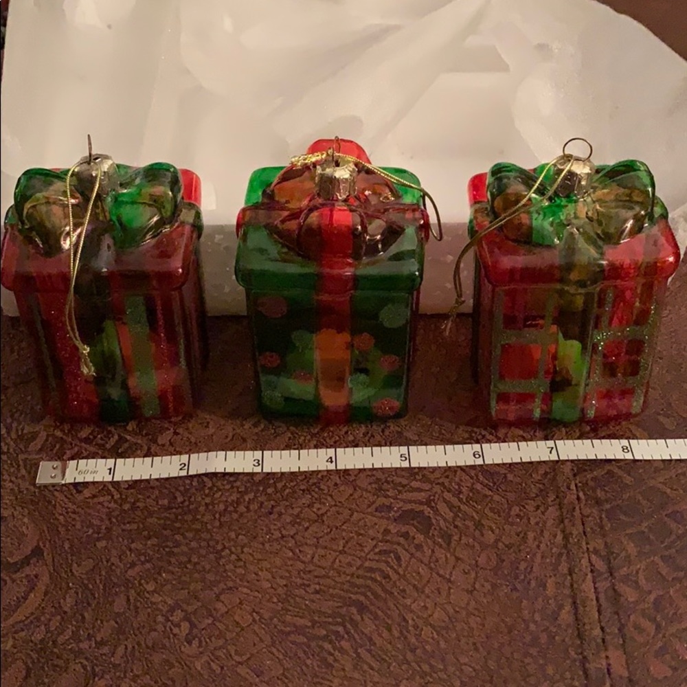3 light up Christmas Present ornaments